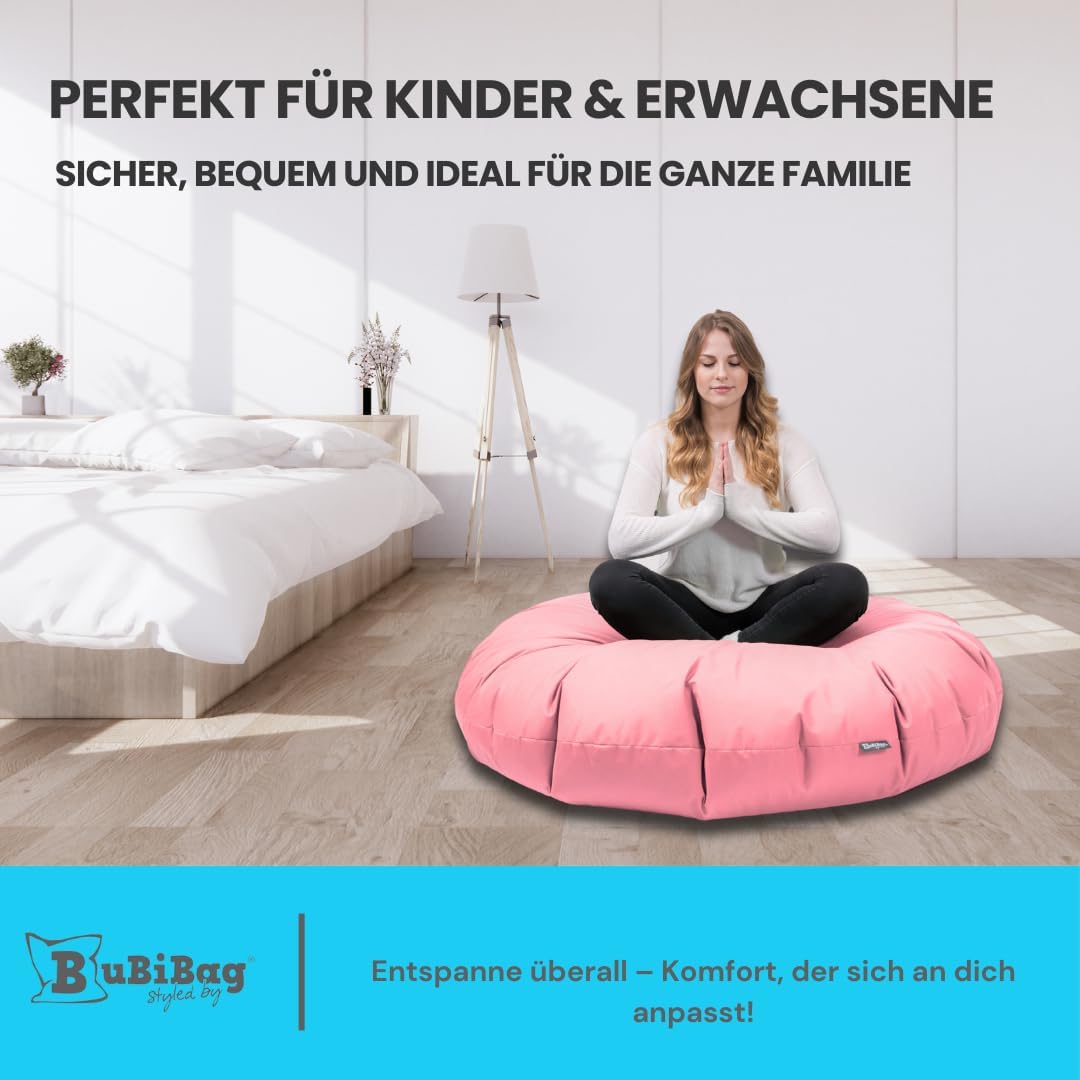 BuBiBag 2in1 Sitzsack L - XXL mit Füllung für Kinder &amp; Erwachsene, Gaming Beanbag &amp; Bodenkissen für