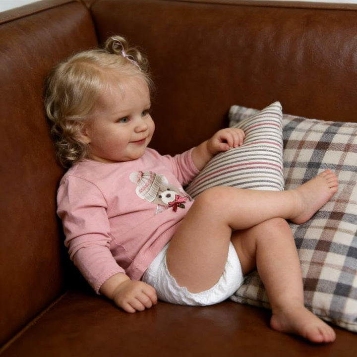 Zero pam Reborn Baby Mädchen Vollsilikon 20 Zoll 50 cm Süss Lächeln Reborn Baby Puppe Lebensechte Ec