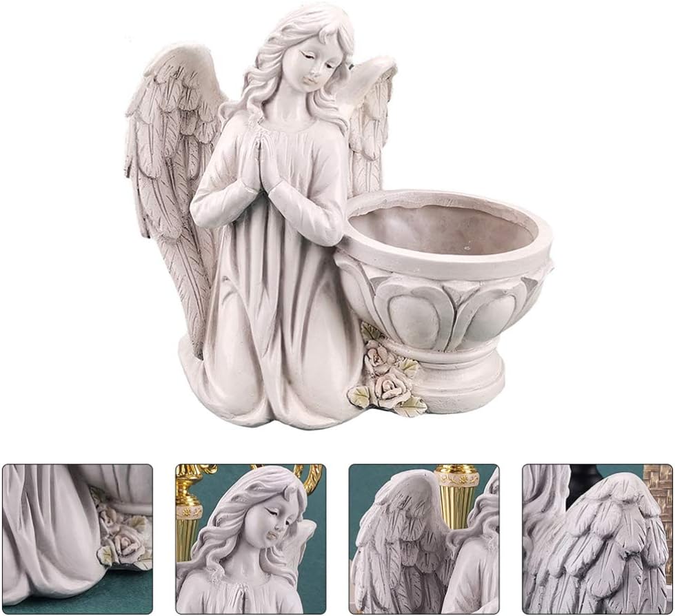 BESPORTBLE 1stk Engel Blumentopf Ornament Statue Vase Engel Kopf Pflanzer Engel Figuren Vase Blumen