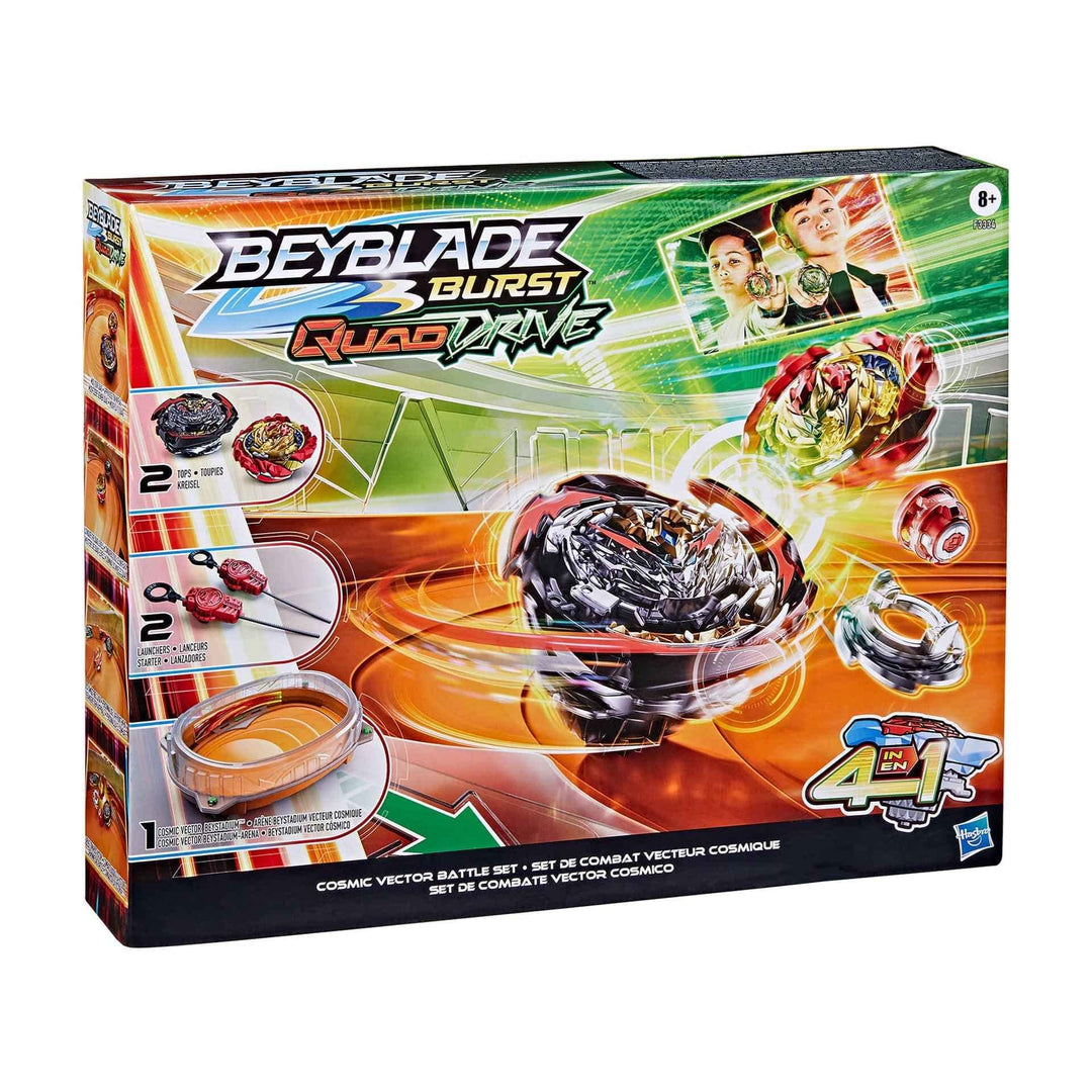 Beyblade Burst QuadDrive Cosmic Vector Battle Set − Beystadium-Arena, 2 Kreisel und 2 Starter, für K