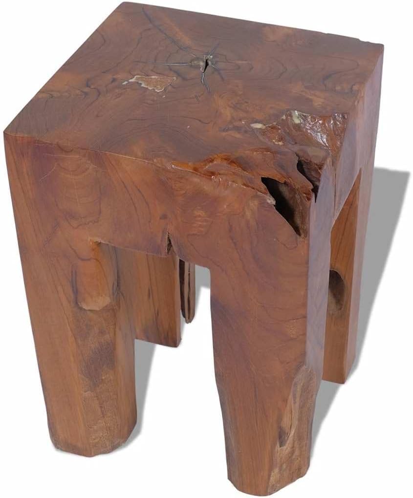 vidaXL Teak Massivholz Hocker Sitzhocker Fusshocker Beistelltisch 30x30x40cm Holz