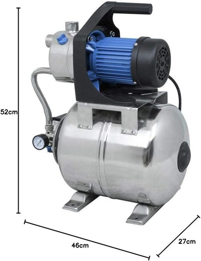 Güde 94637 HWW 1000E Hauswasserwerk (1000W, 3500l/h, Druckschalter, 19 l Edelstahltank, Förderhöhe 4