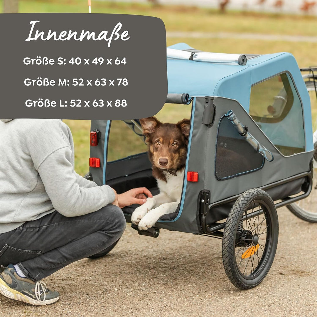 TRIXIE Hunde Fahrradanhänger - blau/grau M, M