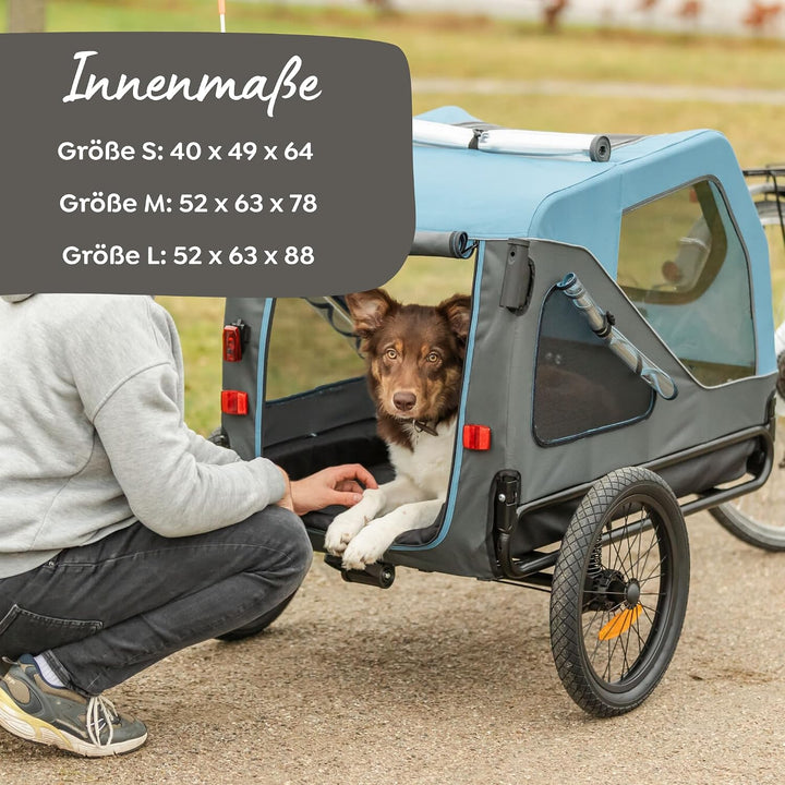 TRIXIE Hunde Fahrradanhänger - blau/grau M, M