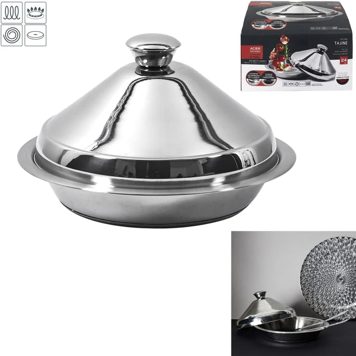 Cook Concept KC2551 Tajine, aus Edelstahl, 24 cm, zum Kochen