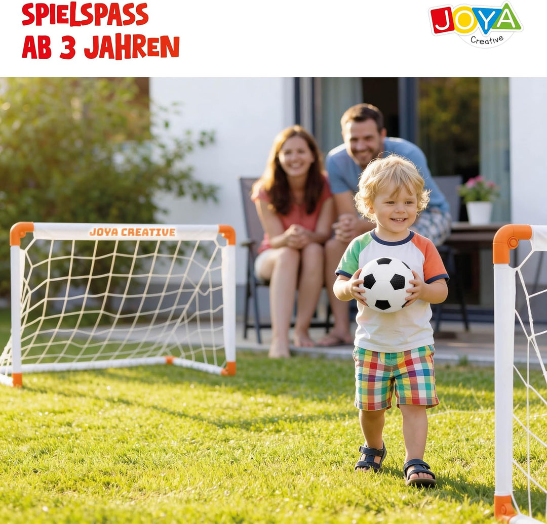 Fussballtor-Set (2er-Set) – inklusive Fussball, Ballpumpe und Tragetasche – 90 x 60 x 60 cm – Fussba