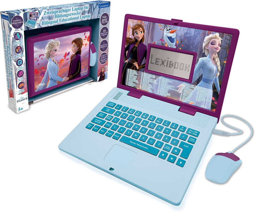 Lexibook JC598FZi3 Disney Frozen 2-Zweisprachiger Laptop für Bildungszwecke Englisch und Deutsch, 12