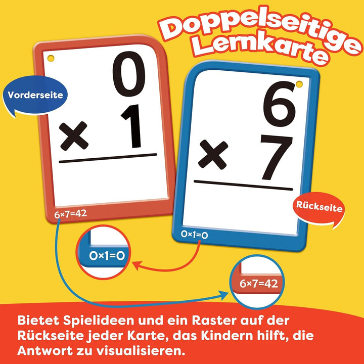 12x12 Multiplikation Fidget Spielzeug und 12+12 Additions-Lernbrett Fidget mit 332 Mathe Karteikarte