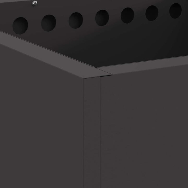 Rauchfreier Feuerkorb Schwarz 48 x 48 x 50 cm Stahl für Garten, Terrasse, Aussende