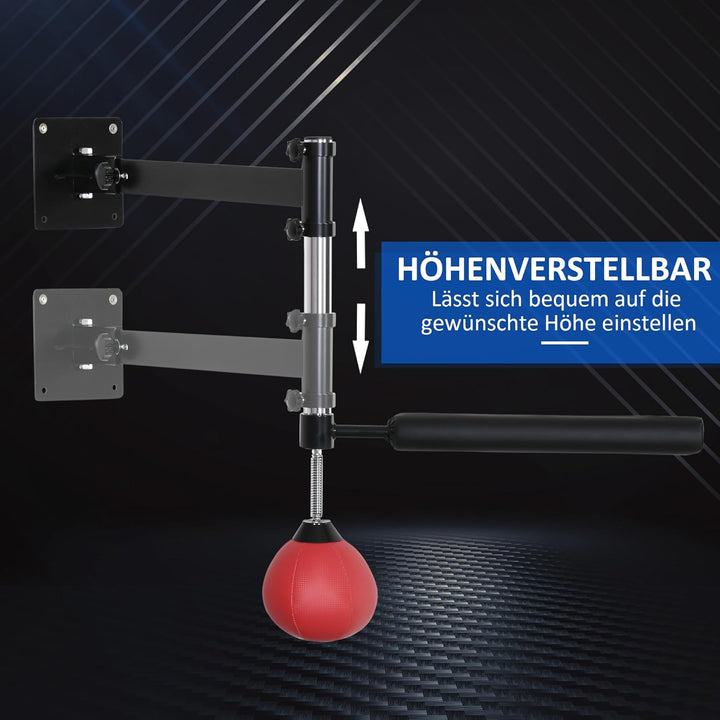 HOMCOM Boxgestell klappbar höhenverstellbar Boxtraining Wardhalterung mit drehbarer Reflexstange Spe