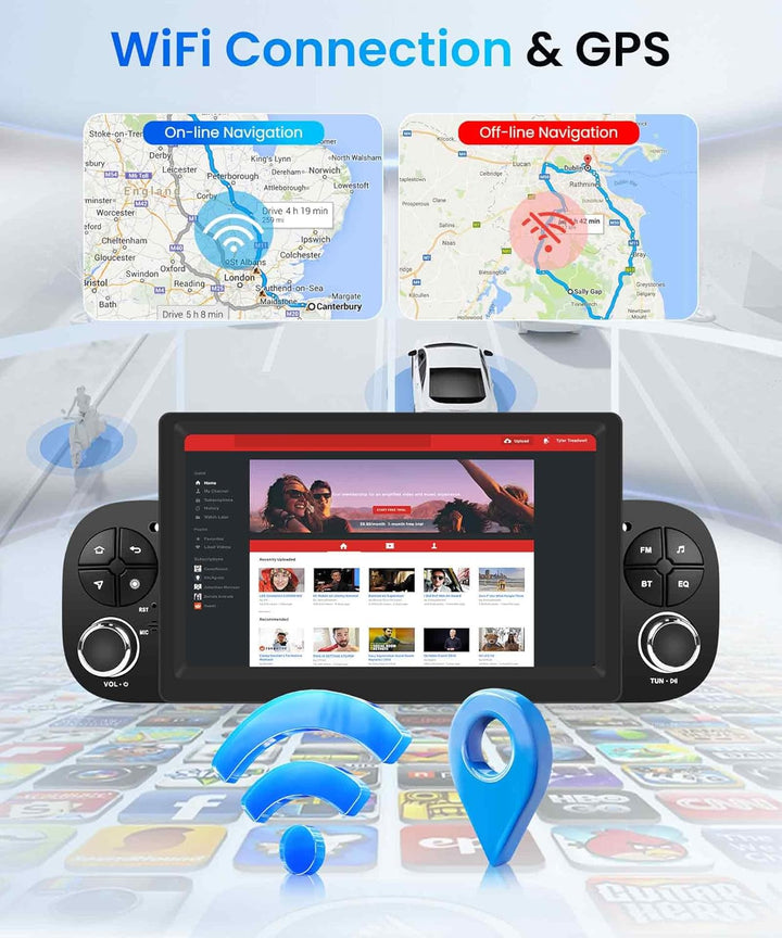 4G+64G 7 Zoll Android Autoradio für FIAT Panda 2013-2020 Wireless Carplay Rimoody Stereo Auto mit An