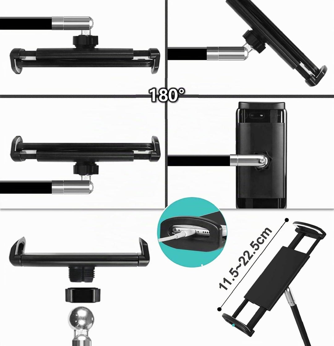 ZenCT Tablet-Halterung, Handy-Ständer, Bett-Halterung mit verstellbarem Metallarm, kompatibel mit iP