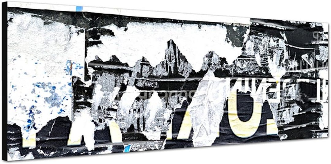 Paul Sinus Art Panoramabild auf Leinwand und Keilrahmen 150x50cm Poster Kunst Malerei Graffiti Grung