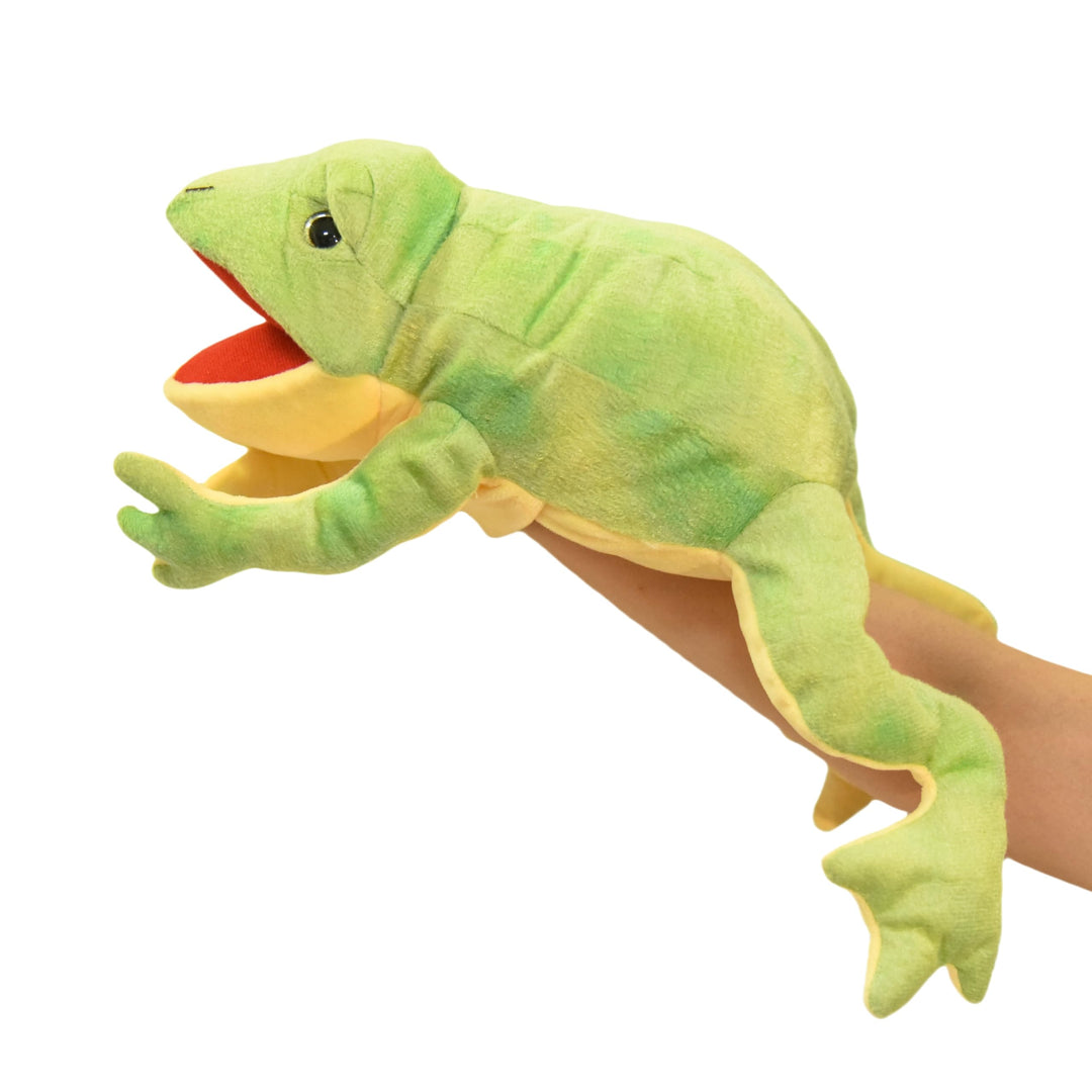 Lilizzhoumax Frosch Handpuppe Kuscheltier Simuliertes Tier Frosch Handpuppe aus Plüsch Kawaii Niedli