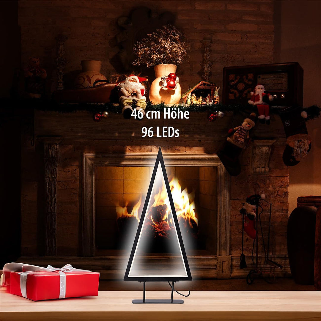 Carlo Milano Stimmungslicht: Design-Metall-Weihnachtsbaum, 96 LEDs, 46 cm Höhe, 2 m USB-Stromkabel (