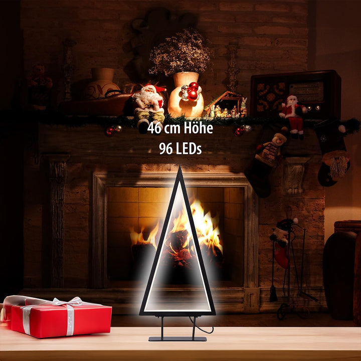 Carlo Milano Stimmungslicht: Design-Metall-Weihnachtsbaum, 96 LEDs, 46 cm Höhe, 2 m USB-Stromkabel (