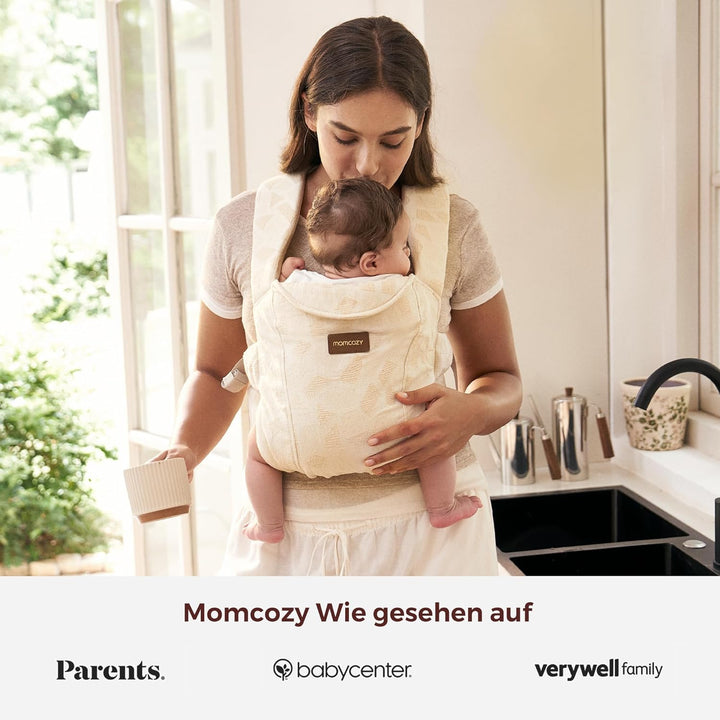 Momcozy Babytrage Neugeborene ab Geburt | Ergonomische Tragehilfe mit Nackenstütze | Leicht & sicher