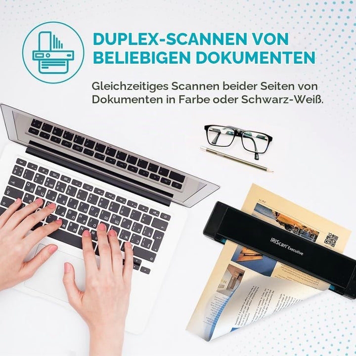 IRIScan Executive Mobile Scanner-dokumentenscanner A4 8PPM Duplex Scanner - v4: PDF-Editor, USB-betr