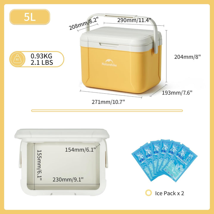 Naturehike Kühlbox 5 Liter/18 Liter Thermobox hochwertige PU Isolierbox 48 Std. Kühlleistung Kühltas