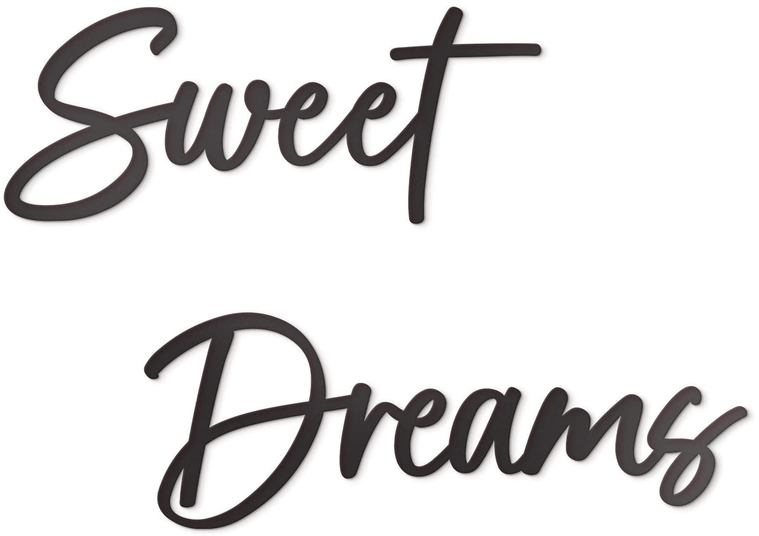 Vivegate Sweet Dreams Metallschild, Wandkunst, Dekoration, 89,9 x 20,3 cm, schwarz, moderne süsse Tr