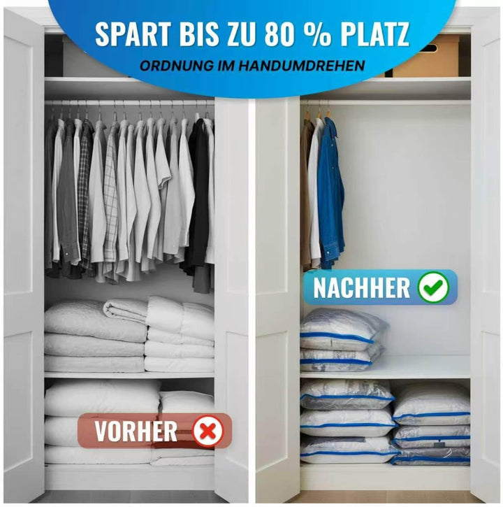 Allyson® Vakuumbeutel ohne Pumpe, 16er Set, Kleidung, Bettdecken &amp; Kissen | mit Staubsauger vakuumie