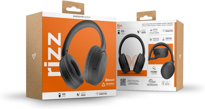 Energy Sistem Rizz Faltbare Bluetooth-Kopfhörer mit 50 Stunden Akku, Schnellladung, faltbares Design