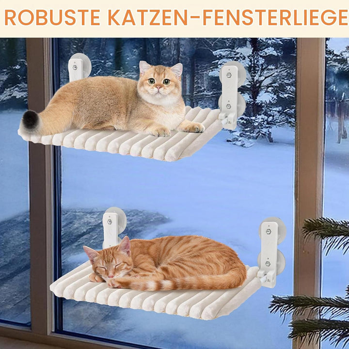 Weiche Katzen Fensterhängematte Sitzstange Faltbar mit Abnehmbarem und Wendbarem Bezug Saugnäpfen Fe