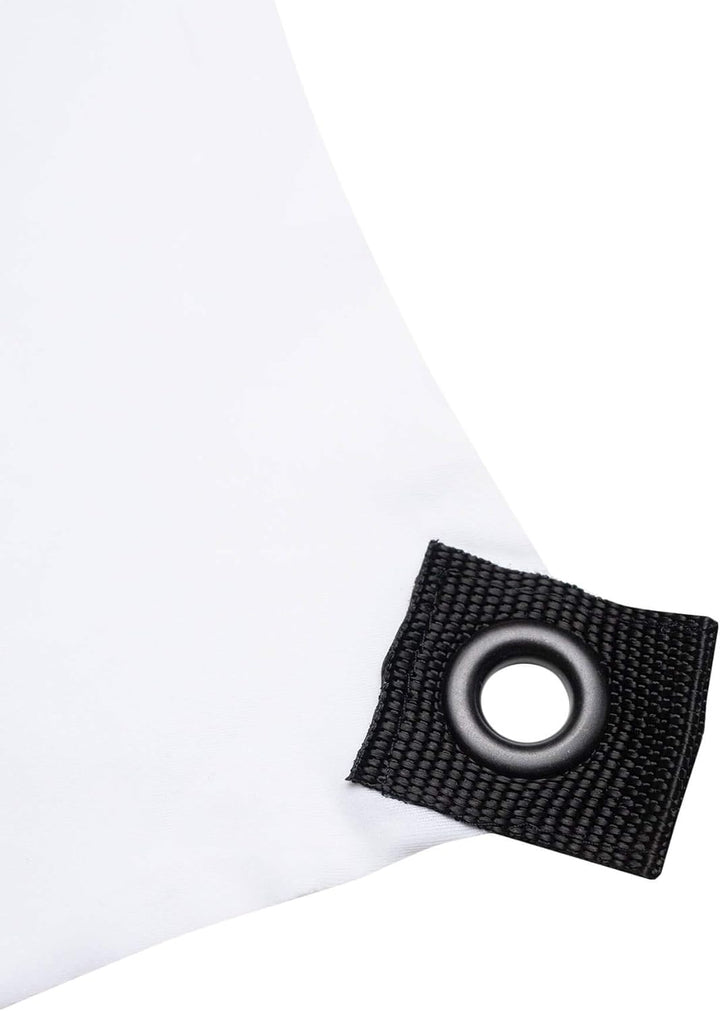 PSYWORK Schwarzlicht Segel Spandex | Mandala Dots | Weiss | 3 x 3m | UV-aktiv | Leuchtend | Wandtuch