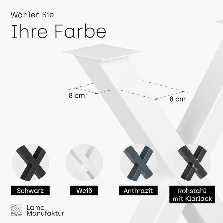 LAMO Manufaktur Tischbeine für Esstisch | Schreibtisch, Mark Massive | Vierkantprofil 80x80 mm, Tisc