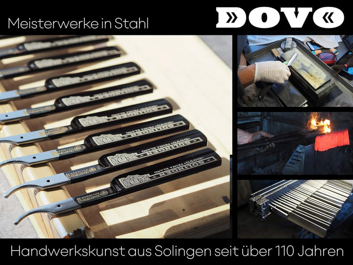 DOVO Rasiermesser PRIMA | Das Original Made in Solingen | Handgefertigte 5/8-Zoll Klinge, Ebenholzgr
