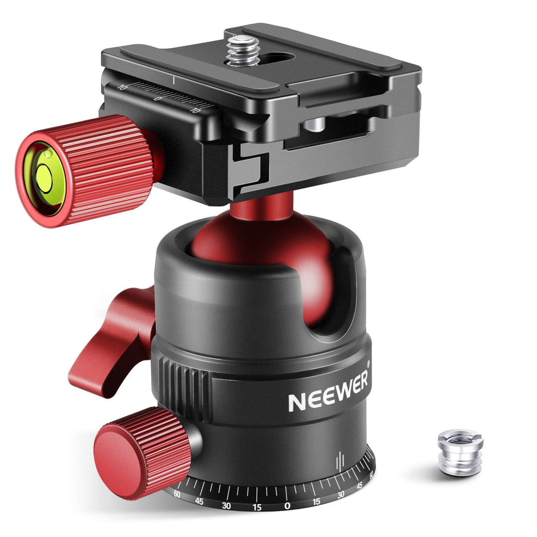 NEEWER Stativkopf, 360° drehbarer Panorama Kugelkopf mit 1/4 Zoll Schnellwechselplatte für Stativ, E