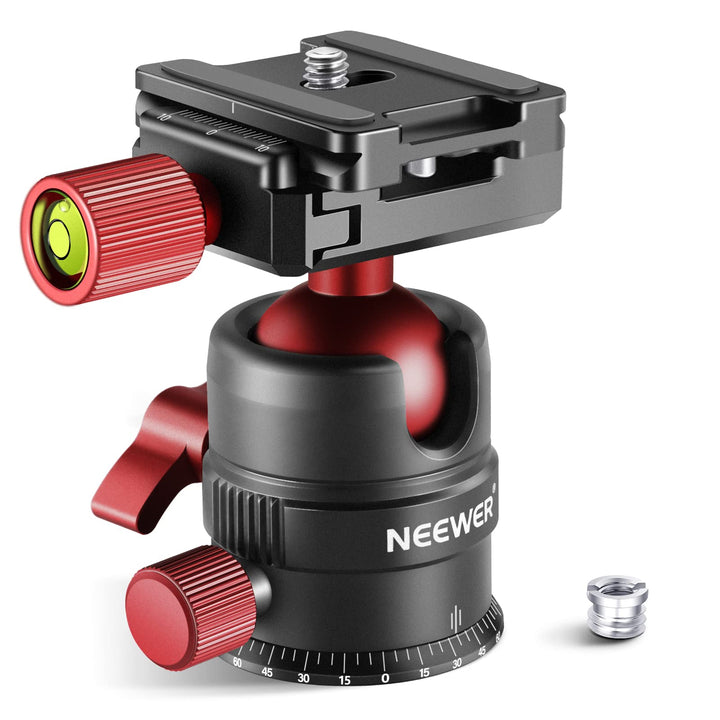NEEWER Stativkopf, 360° drehbarer Panorama Kugelkopf mit 1/4 Zoll Schnellwechselplatte für Stativ, E