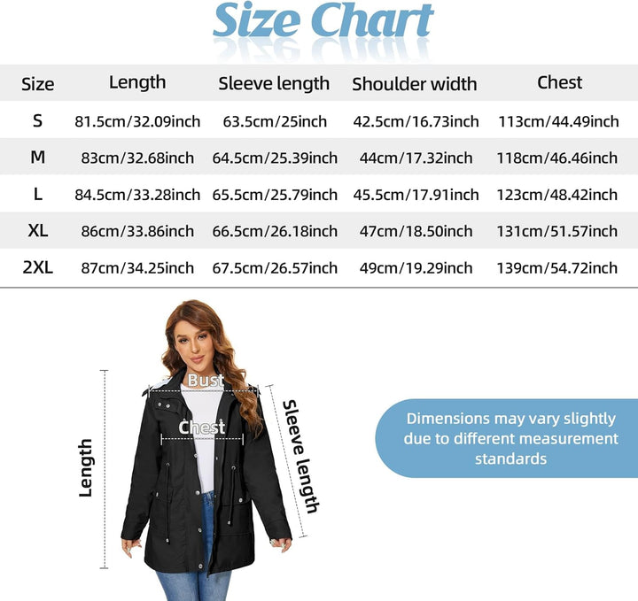 Durio Damen Regenjacke Windbreaker Wasserdicht Atmungsaktiv Wanderjacke Outdoor Jacken Leichte Windj