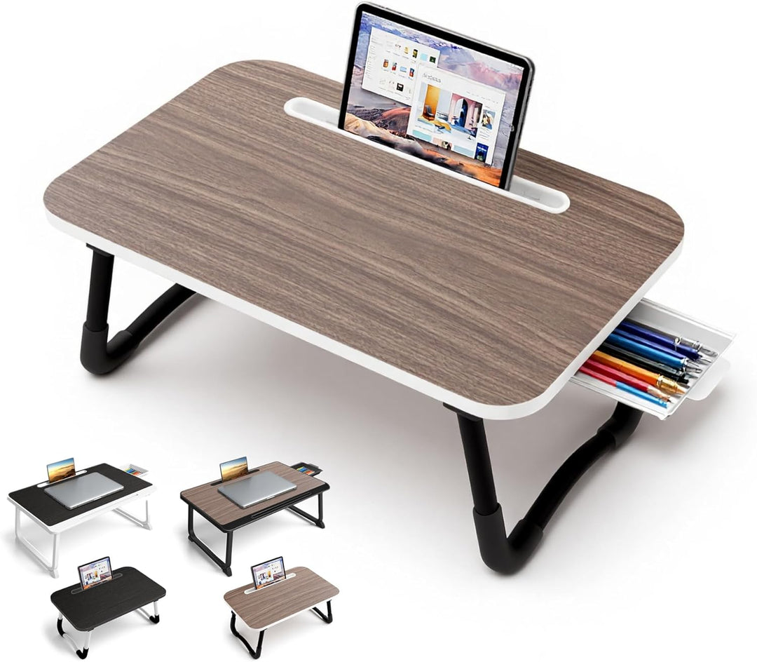 Small Laptop Bett Schreibtisch, Laptoptisch 48 × 30 cm für Frühstück im Bett, Arbeit, Homeoffice, La