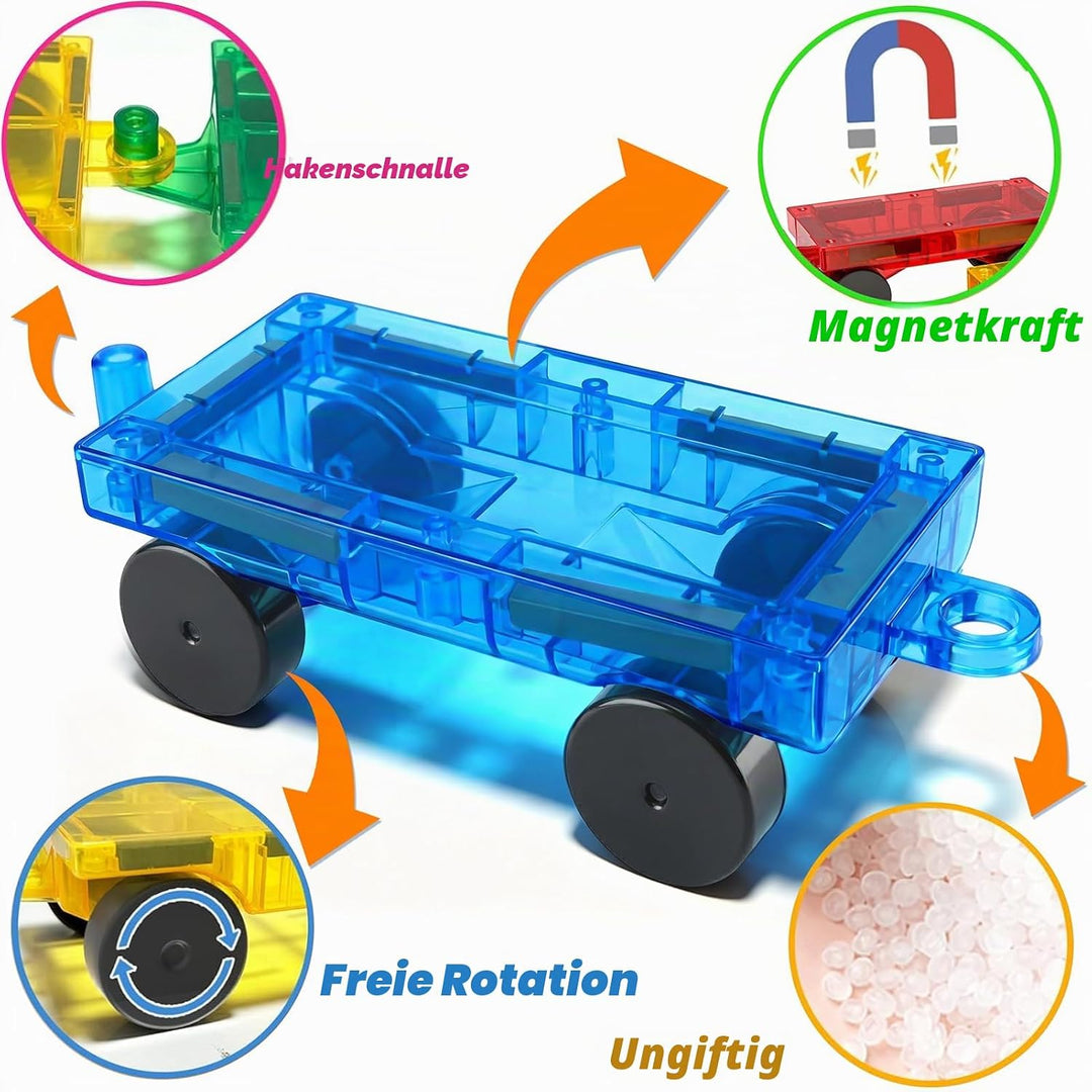 8 Stück Magnetbausteine Mini Auto Set Kompatibel mit Mini- und Standard Magnetische Bausteine Reises