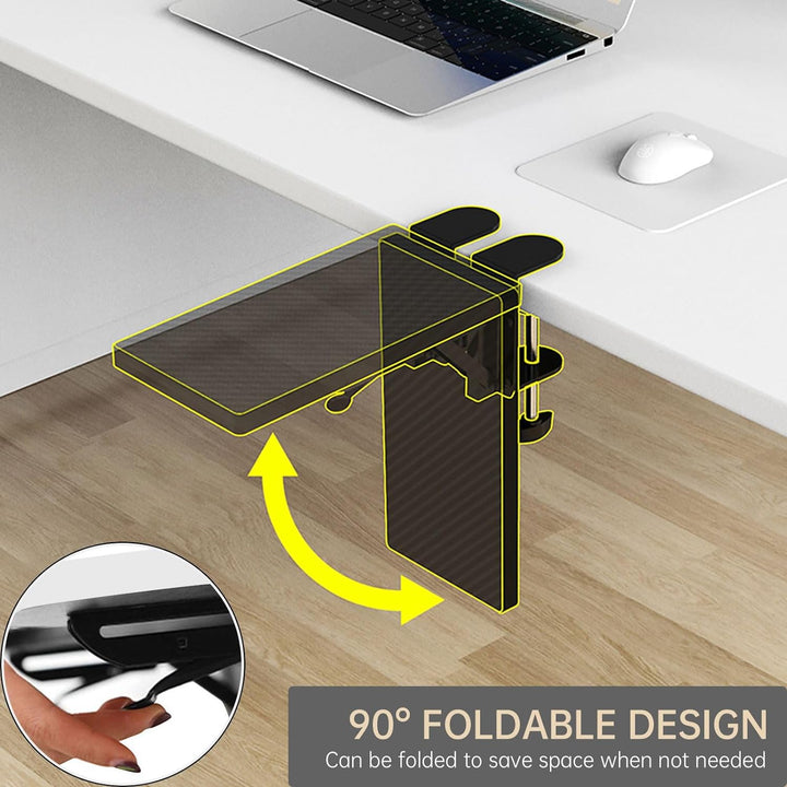 OUGIC Ergonomische Schreibtisch-Verlängerung, 30 x 15 cm, stanzfrei, zum Anklemmen, faltbare Tastatu
