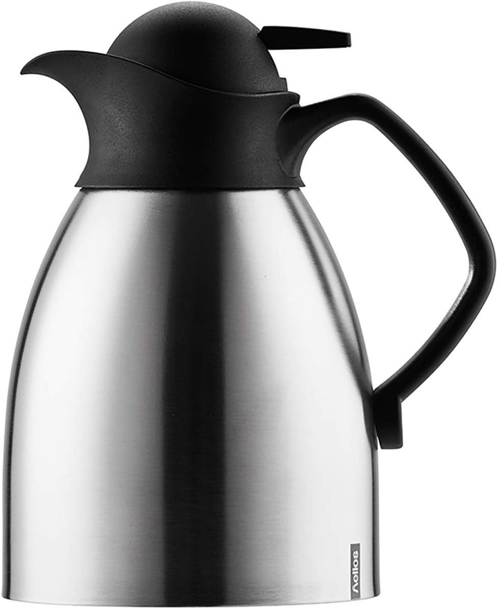 Helios Enduro Push Edelstahl-Isolierkanne, matt, 1 Liter 1,0 Liter, 1,0 Liter