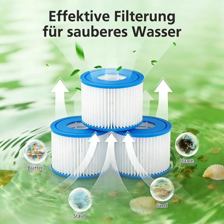 12 Stück Filter für Whirlpool Lay-z-Spa Filter VI für Bestway Whirlpool | Filterkartusche VI für Bes