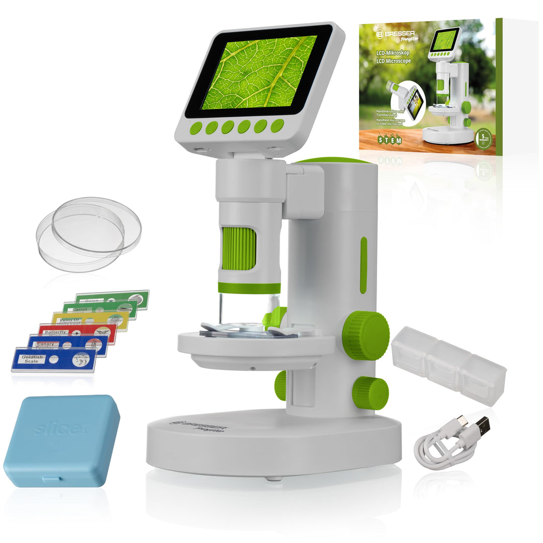 Bresser Youngster LCD-Mikroskop digitales Kinder-Mikroskop 3,5" Display 11,4x-129,8X Vergrösserung 4