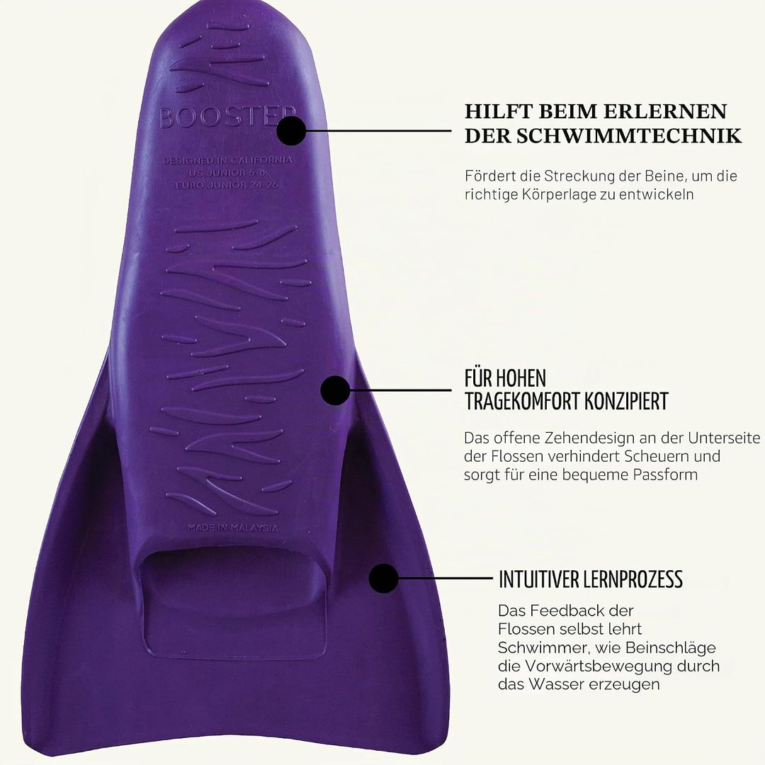 FINIS Kinder Booster Swim Fin, Purple, 6-8
