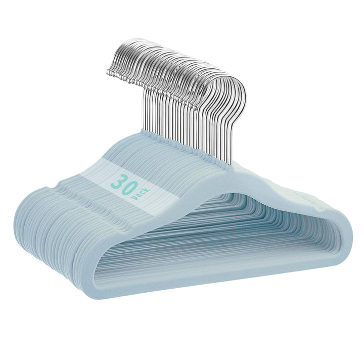 MangoKit 30 Pack Baby Anti-Rutsch-Samt Kleiderbügel, Säuglings- und Kleinkinderbügel, Ultra-schlanke