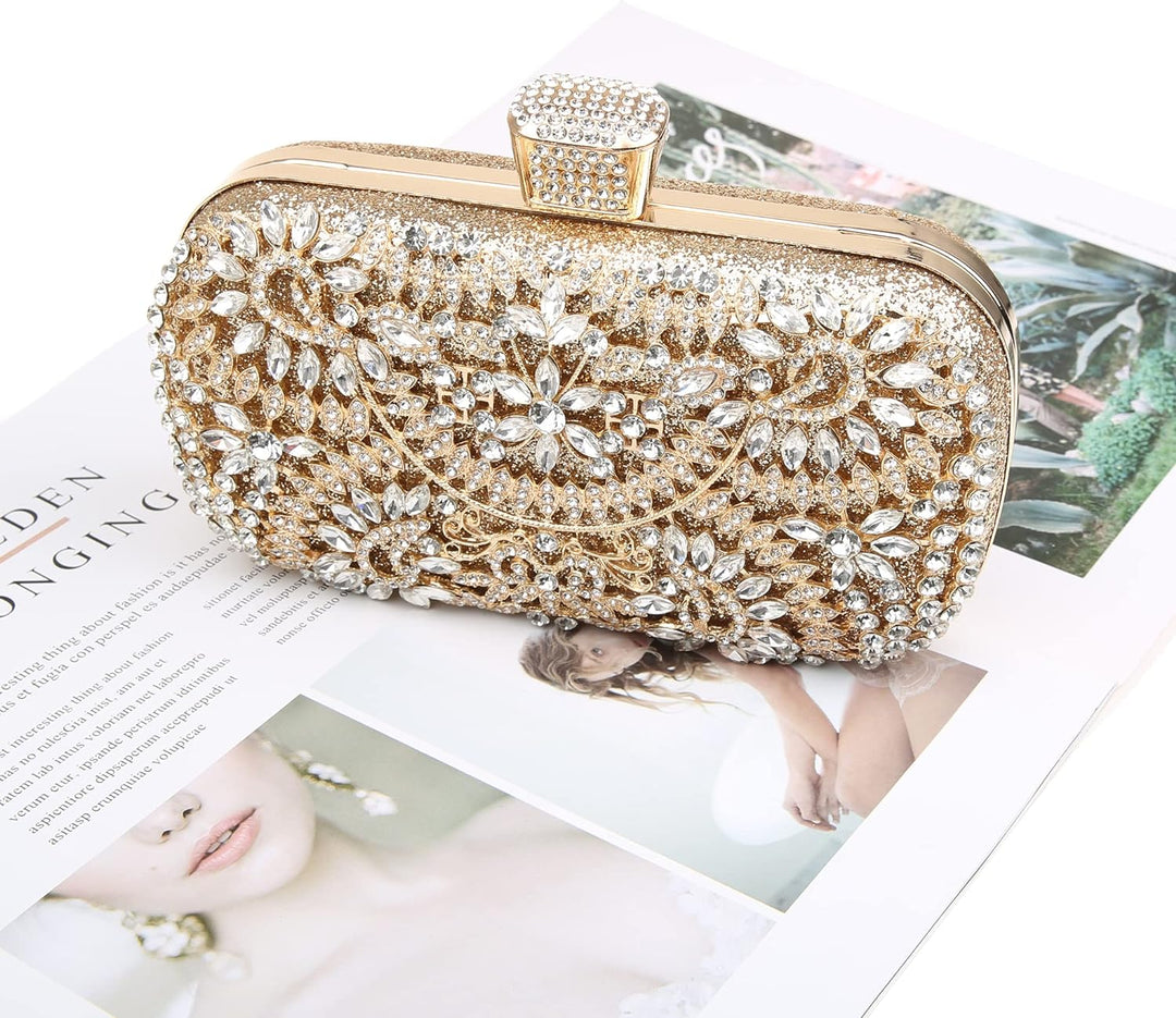 COAIMANEY Damen Glitzernde Clutch, Abendtasche Unterarmtasche Umhängetasche mit Strass-Pailletten un