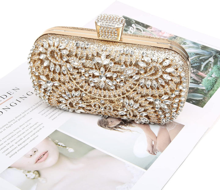 COAIMANEY Damen Glitzernde Clutch, Abendtasche Unterarmtasche Umhängetasche mit Strass-Pailletten un