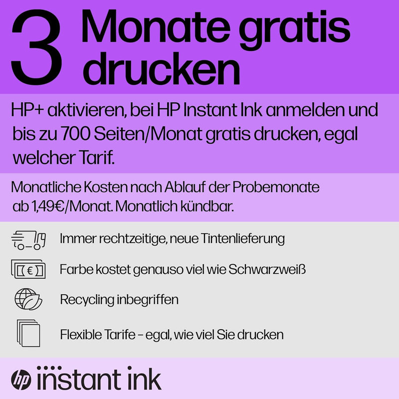 HP ENVY 6020e Multifunktionsdrucker, 6 Monate gratis drucken mit HP Instant Ink inklusive, HP+, Druc