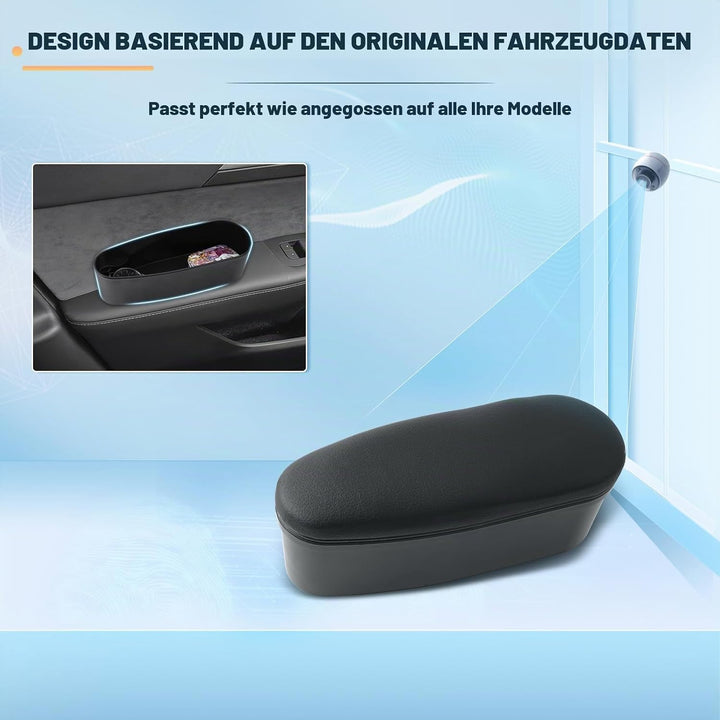 BIXUAN Autotürarmlehne Universal Pu Leder Auto Armlehne Linke Ellbogenstütze Kissen mit Aufbewahrung