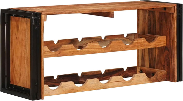 Flaschenhalter, Wandmontage, Holz, Braun, 100 x 45 x 33 cm Massives Akazienholz 100 cm, Massives Aka