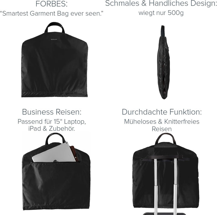 DEGELER SkyHanger - Kleidersack mit einzigartigem Titan-Kleiderbügel für Damen & Herren - durchdacht