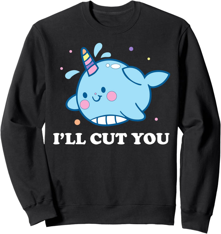 Lustiger Narwal schneidet Ihnen Einhorn vom Meeresgeschenk Sweatshirt