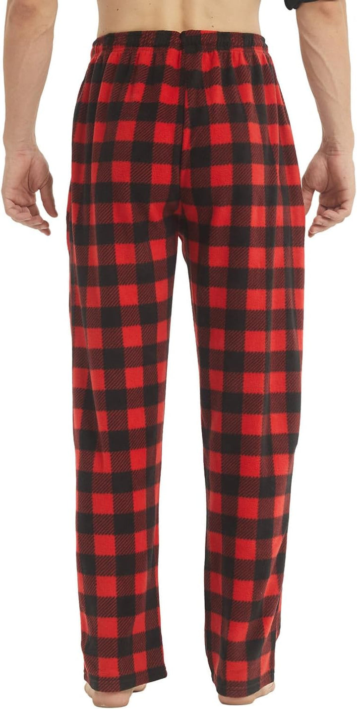 LNFINTDO 1-2er Pack Schlafanzughose Herren Lang Fleece Karierte Pyjamahose Winter Warm Nachtwäsche B