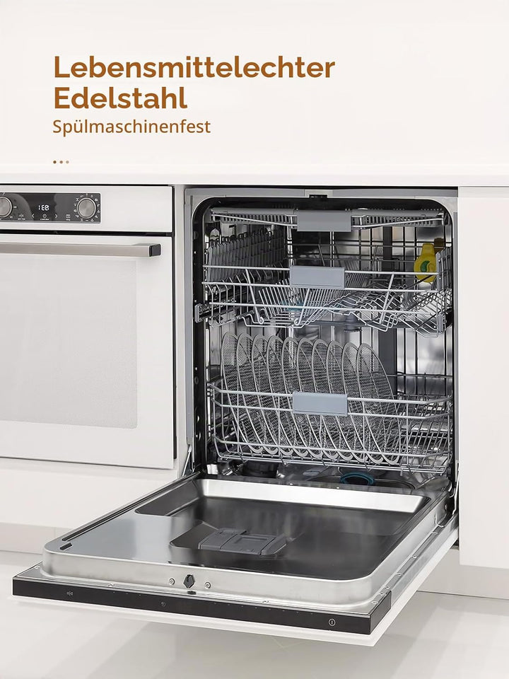 Dörrautomat 10 Etagen Edelstahl mit LCD-Display – Lebensmitteltrockner mit Rotation, 850 W, 35–75 °C